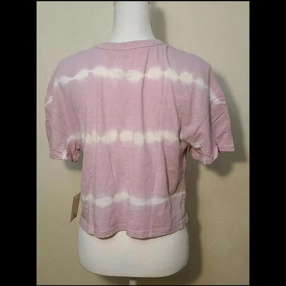NWT SO Juniors' Cropped Boxy Tie Dye Tee Size Small Pink White - Picture 12 of 12